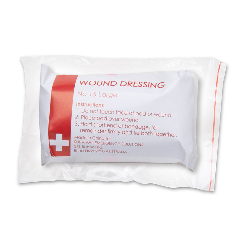 Wound dressings, No 15 large, sterile - SURVIVAL