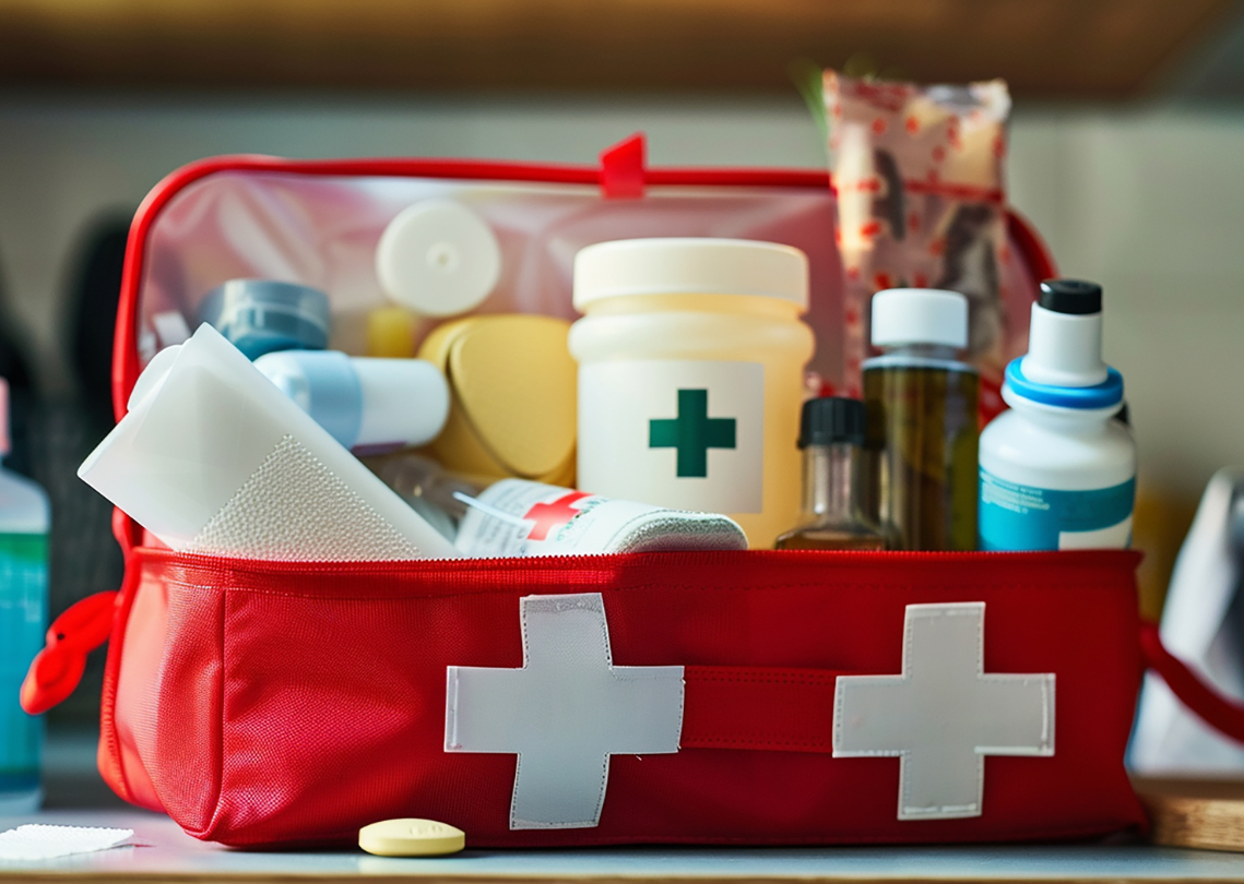 Open first aid kit 