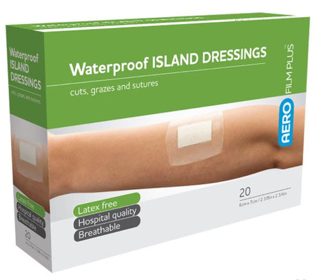 Waterproof Island Dressing 6 x 7cm Box/20 - SURVIVAL