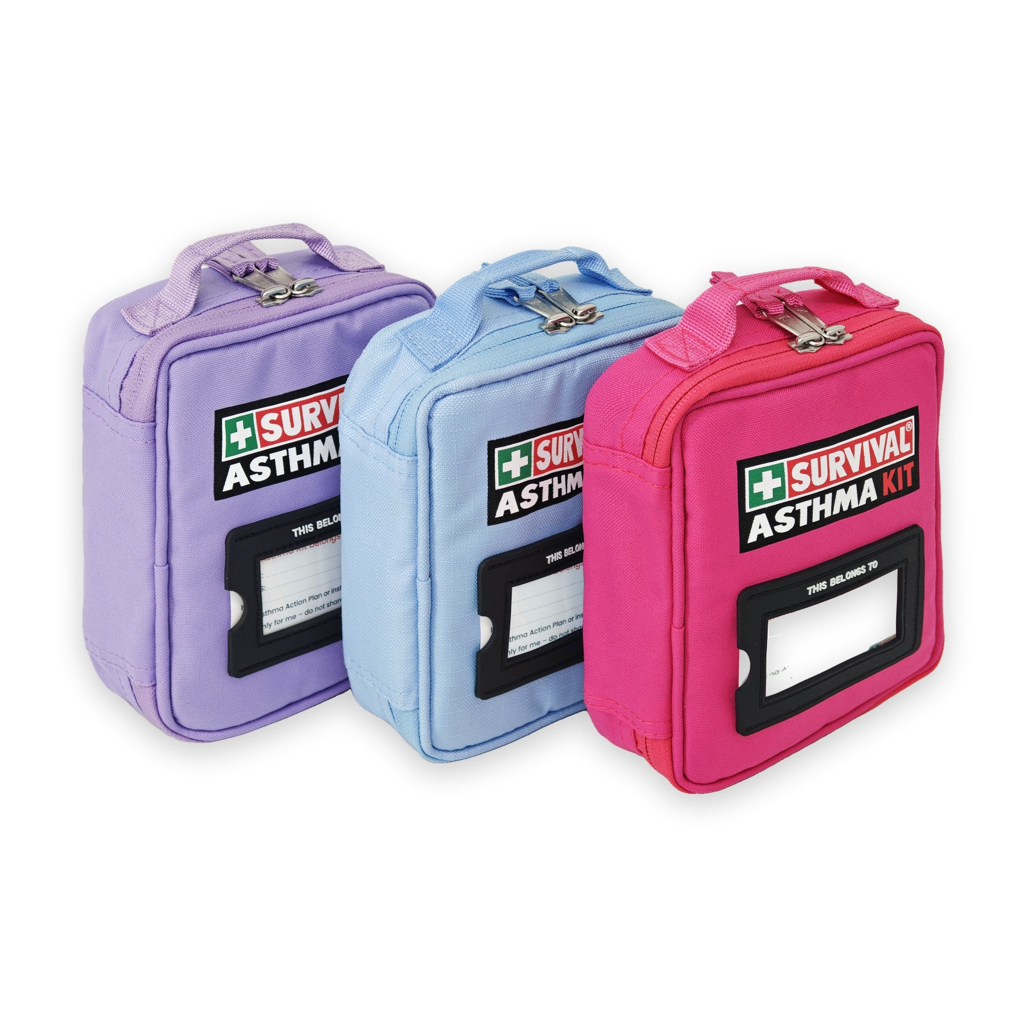 SURVIVAL Asthma KIT in three colours, angled view