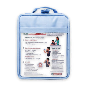 SURVIVAL Asthma KIT Blue, back with asthma first aid card
