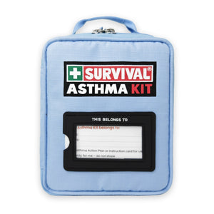 SURVIVAL Asthma KIT Blue, front with name card window