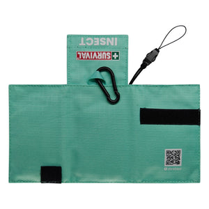 SURVIVAL Insect Bite KIT in Mint Green, opened out