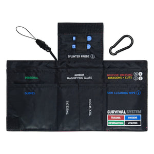 SURVIVAL Insect Bite KIT opened to show the labelled pockets inside