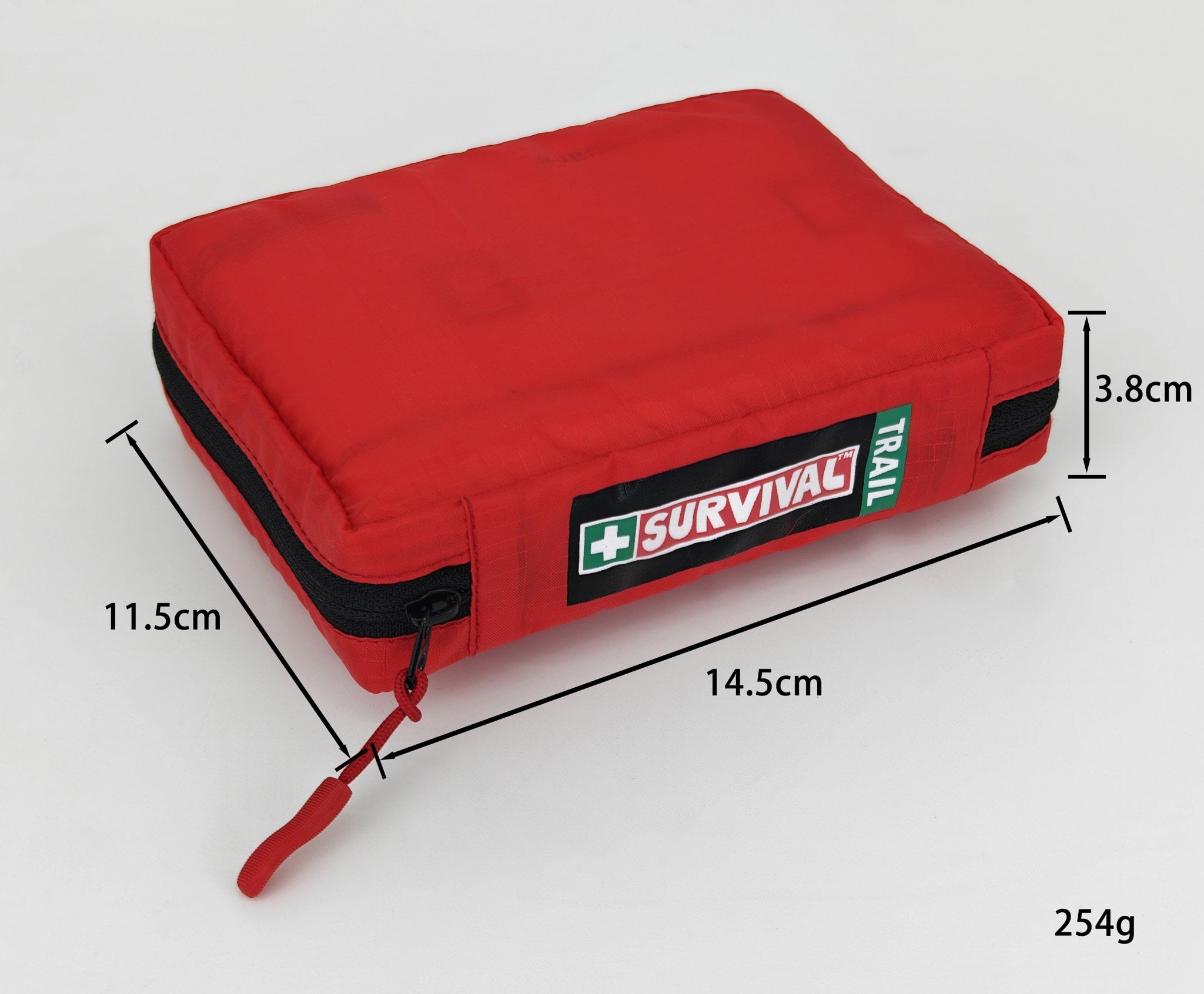 SURVIVAL Trail First Aid KIT dimensions: 14.5 x 11.5 x 3.8 cm, 254 g