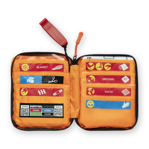 SURVIVAL Trail First Aid KIT Orange, open