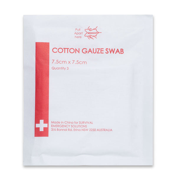 Cotton gauze swabs sterile 7.5cm x 7.5cm - SURVIVAL
