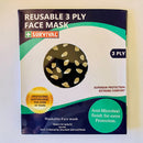 3ply Reusable, Washable Cloth Face Mask, Leopard - SURVIVAL